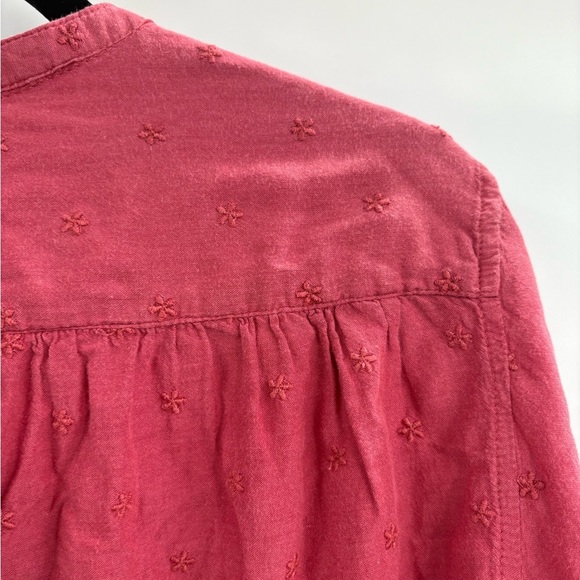 Old navy red oversized embroidered button front blouse long sleeve size large - Picture 10 of 14